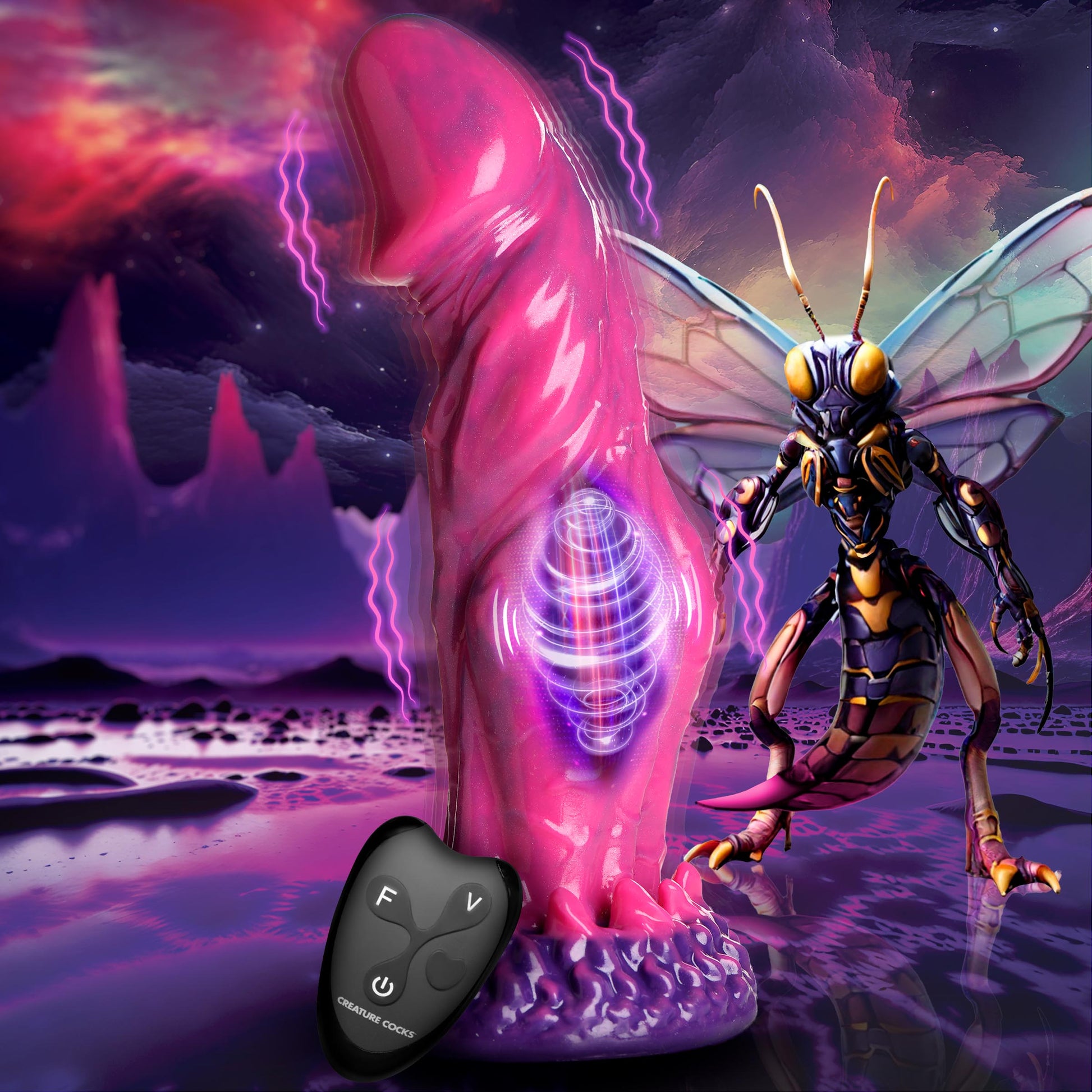 Xenox Vibrating Silicone Dildo with Remote by Creature Cocks