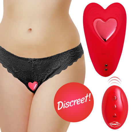 Frisky Love Connection Silicone Panty Vibe with Remote — Red - FR-AH368