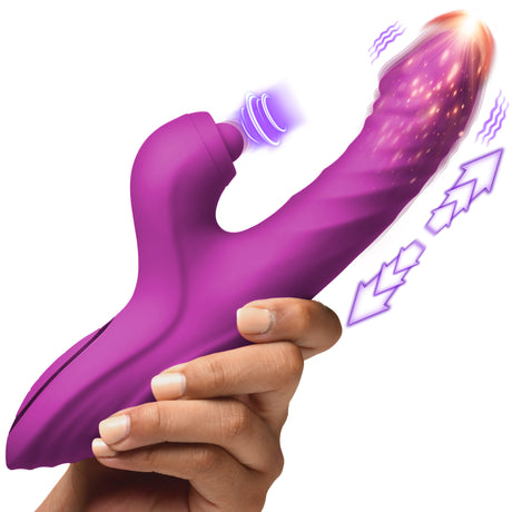 Inmi Bumping Bunny Thrusting & Pulsing Silicone Rabbit Vibrator — Pink - 848518054258