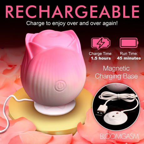 Pulsing Petals Throbbing Rose Clit Stimulator - Pink - image 8