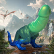 Creature Cocks Jurassic Dinosaur Silicone Dildo — 10in, Green/Blue - CC-AH392-GRN