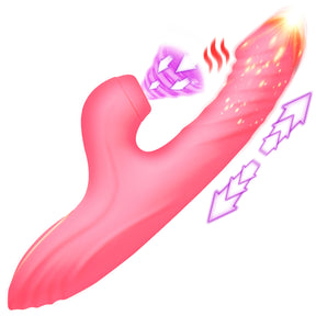 Shegasm Candy-Thrust Silicone Thrusting & Suction Rabbit Vibrator, Pink - 848518054579