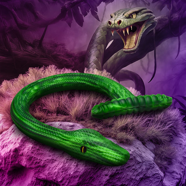 Creature Cocks Slither Silicone Dildo, 22.5 in, Green - 848518054616
