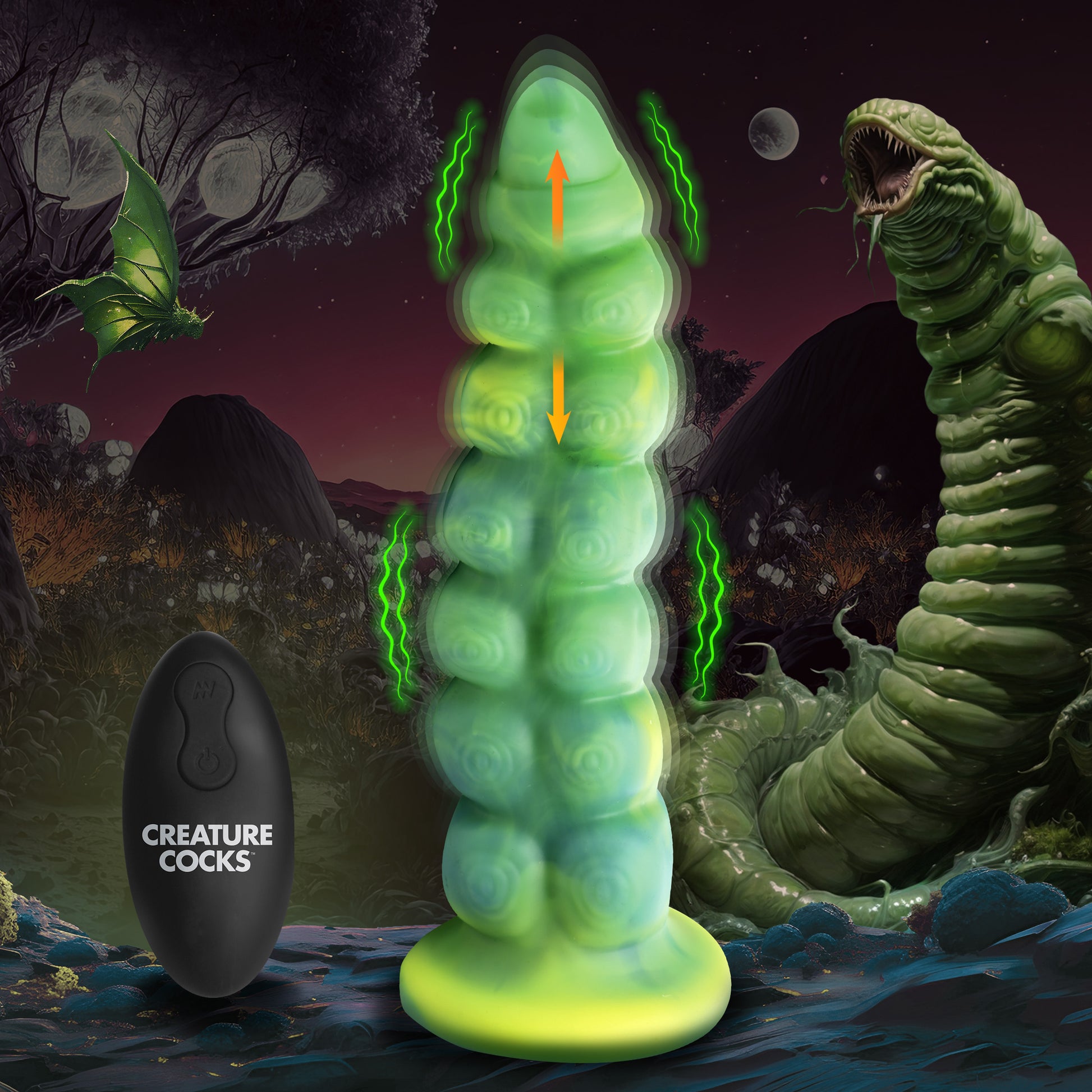 Squirmer Thrusting and Vibrating Silicone Dildo by Creature Cocks