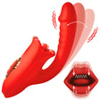 Lickgasm Deep Kiss Silicone Licking Rabbit Vibrator — Red, USB Rechargeable - 848518054890