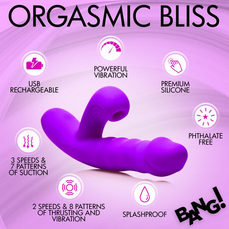 Thrusting and Sucking Silicone Rabbit Vibrator - image 5