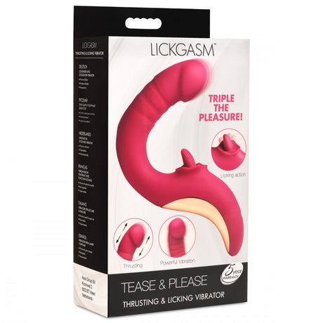 Tease and Please Thrusting and Licking Vibrator - image 8