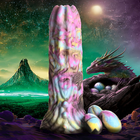 Creature Cocks Dragon Spawn Ovipositor Silicone Dildo with Eggs, 7.3 in - 848518055248
