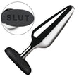 Master Series Metal & Silicone Butt Plug — 5.1in, Metal/Black - 848518055279