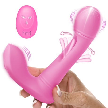 Inmi G-Flick G-Spot Flicking Silicone Vibrator with Remote - Pink - INM-AH447