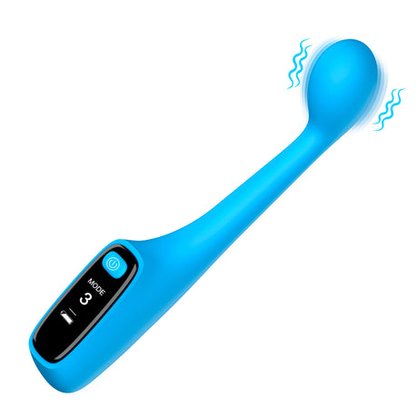 Bang! Silicone G-Spot Vibrator with LED Screen, Blue - 848518055316