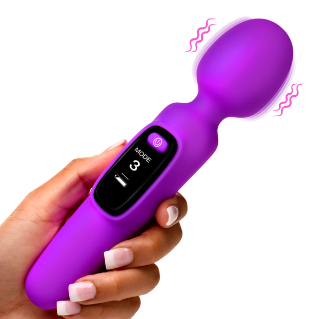 Bang! Digital Silicone Wand Vibrator with Display, 8 in, Purple - BNG-AH451