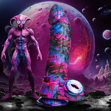Creature Cocks Alienoid Silicone Dildo, 8.8 in, Multicolor - 848518055408