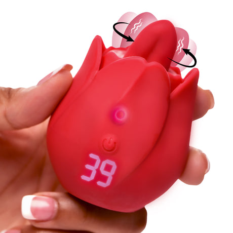 Bloomgasm Rose Kisser Licking & Vibrating Clitoral Stimulator — Red - 848518055453