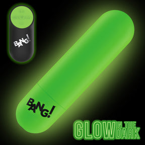 Bang! Glow-in-the-Dark Bullet Vibrator — Green, Remote & Rechargeable - BNG-AH458