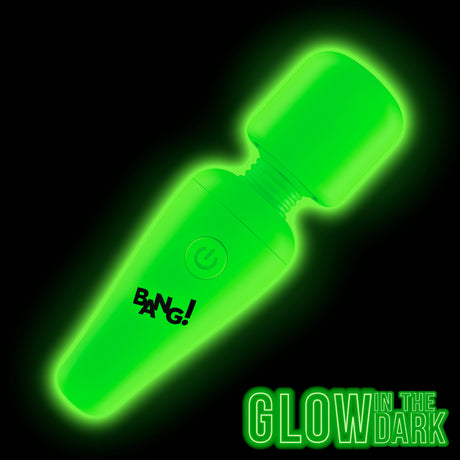 Bang! Glow-in-the-Dark Silicone Mini Wand — Green, 4.3 in - BNG-AH462