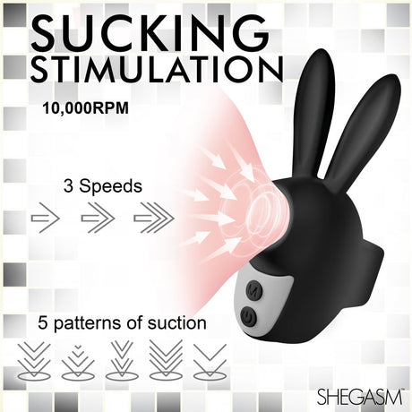 Sucky Bunny Clit Stimulator - Black - image 3