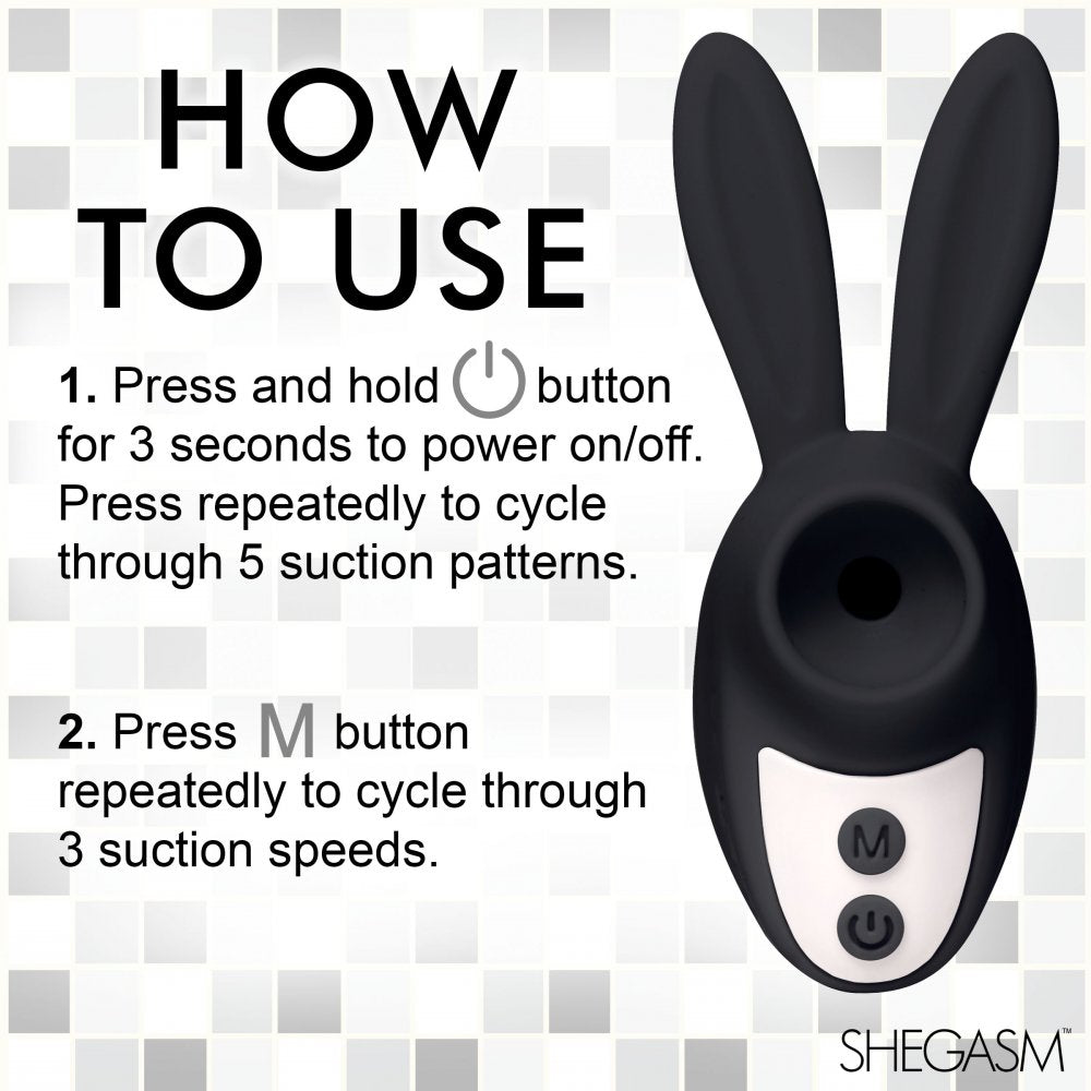 Sucky Bunny Clit Stimulator - Black - image 7