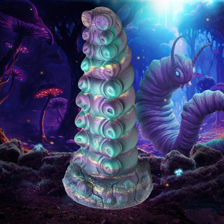 Creature Cocks Chrysalis Silicone Dildo — 7.7 in Iridescent Suction Base - 848518055934
