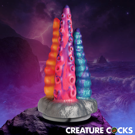 Creature Cocks Tenta-Trio Silicone Tentacle Dildo — 3 Tentacles with Suction Base - 848518056047