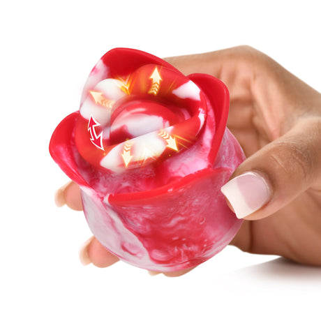 Lickgasm Sweet Kiss Rose Clitoral Stimulator — Red/White, 2.9in - 848518056252