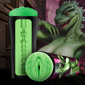 Creature Cocks Rubber Lizard Stroker - Textured, Green - 848518056351