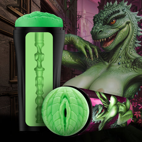 Creature Cocks Rubber Lizard Stroker - Textured, Green - 848518056351