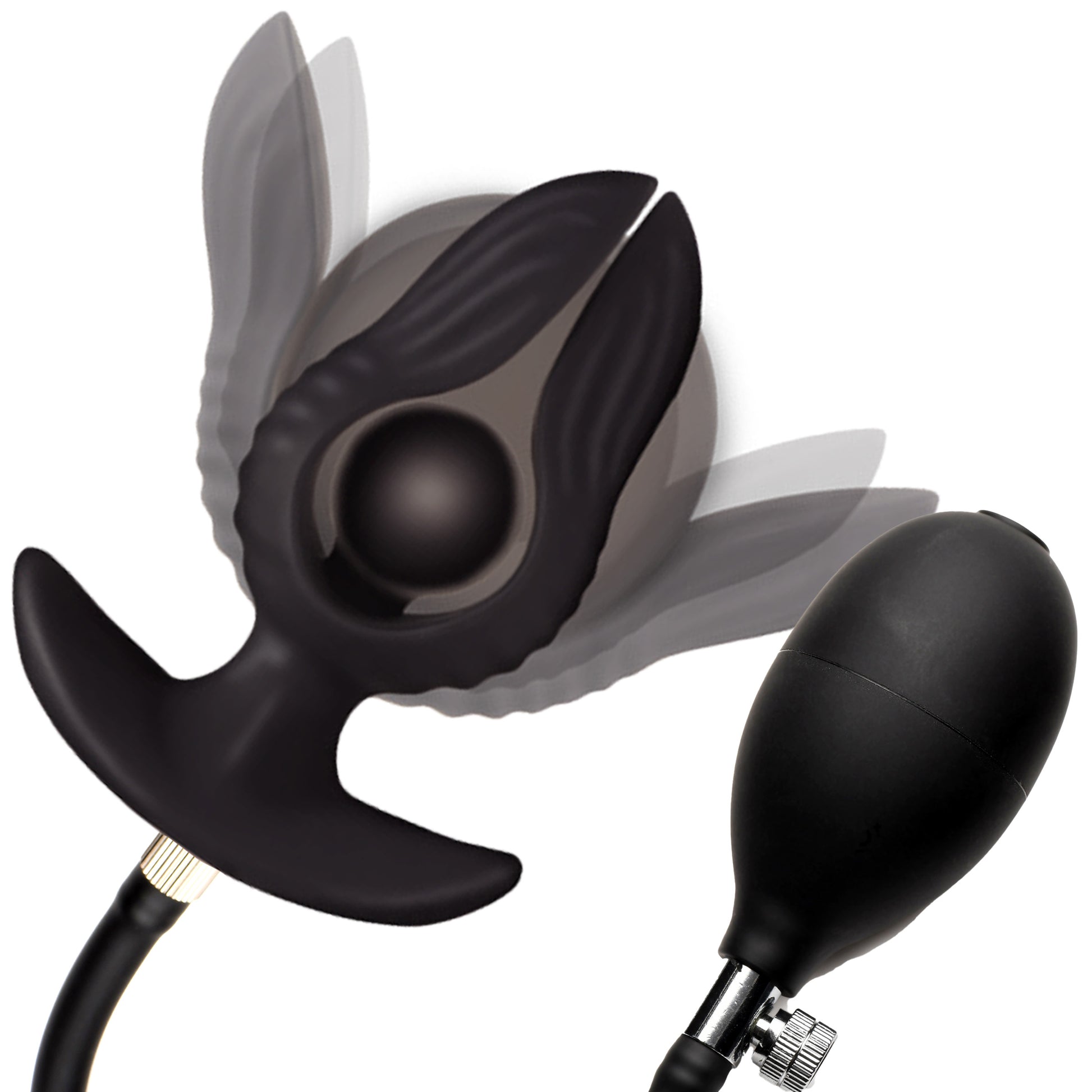 Dark Pearl Inflatable Vibrating Butt Plug by Master Series