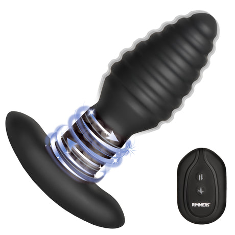 Rimmers Model-E Vibrating Rimming Butt Plug with Remote — Black - 848518057396