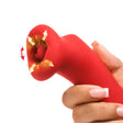 Lickgasm Plump Kiss Sucking & Vibrating Clitoral Stimulator — Red - LG-AH627