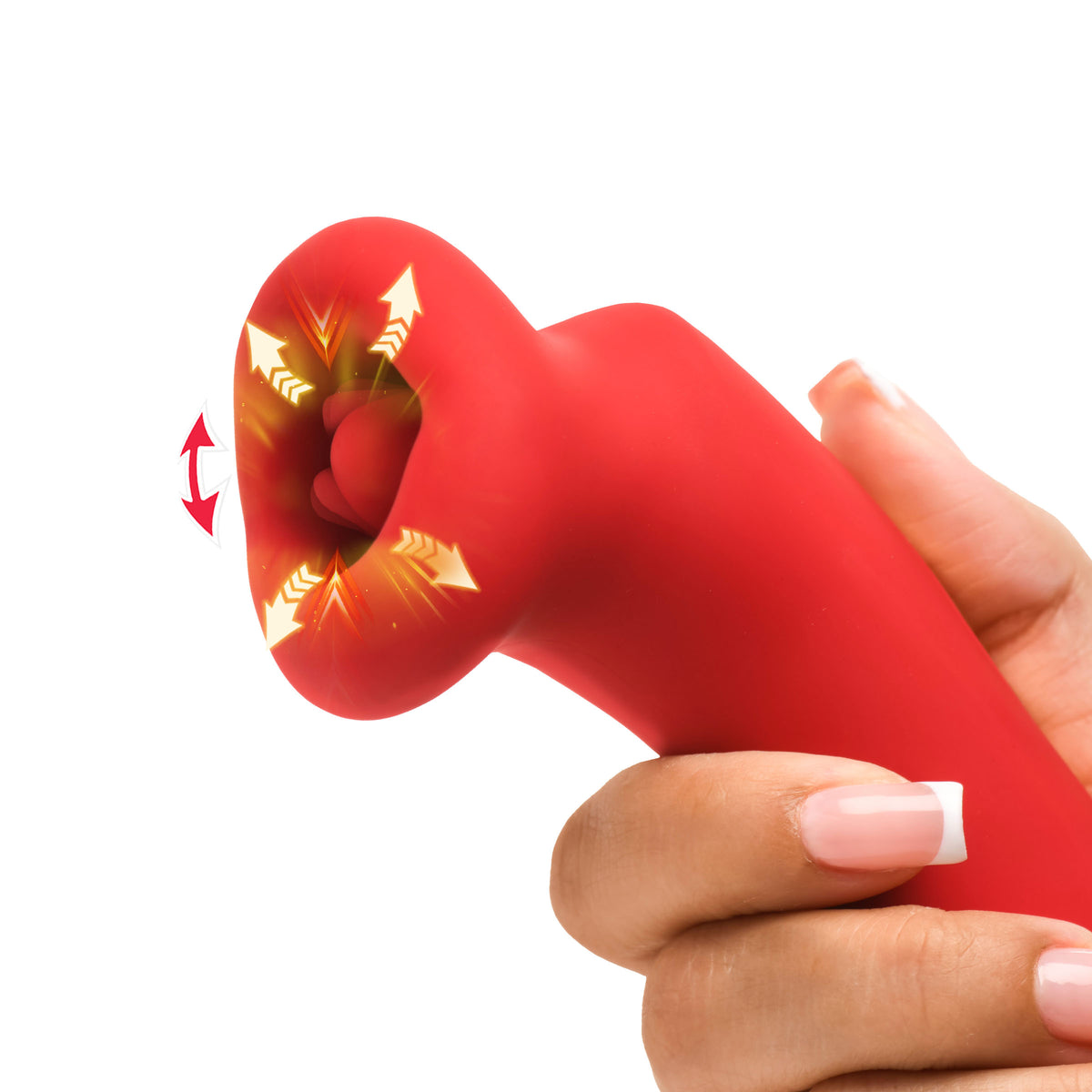 Lickgasm Plump Kiss Sucking & Vibrating Clitoral Stimulator — Red - LG-AH627