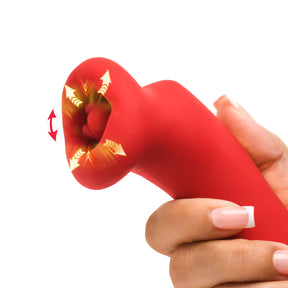 Lickgasm Plump Kiss Sucking & Vibrating Clitoral Stimulator — Red - LG-AH627