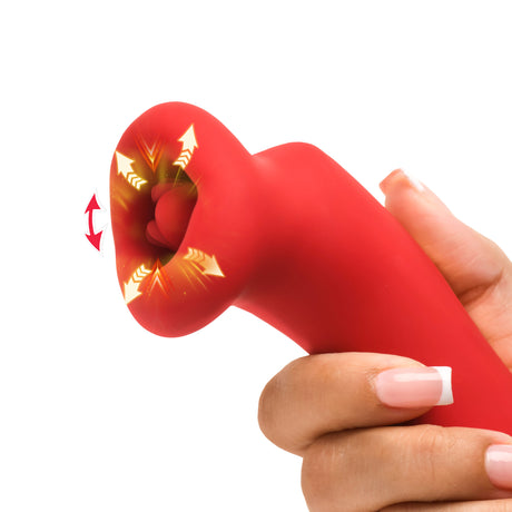 Lickgasm Plump Kiss Sucking & Vibrating Clitoral Stimulator — Red - LG-AH627