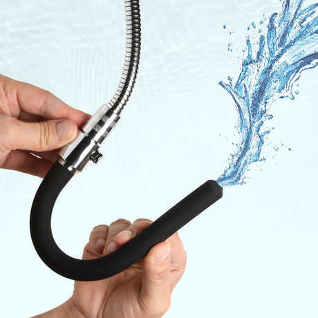 CleanStream EZ-Flow Silicone Shower Enema Set, 78in Hose, Black - 848518058072