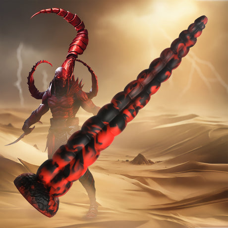 Creature Cocks Stinger Silicone Dildo — 14.5 in, Red & Black - 848518058126