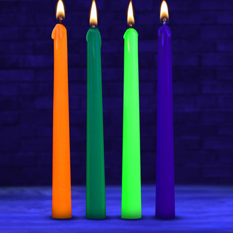 Master Series Glow Wax UV Blacklight Reactive Drip Candles — Set of 4 - MS-AH678