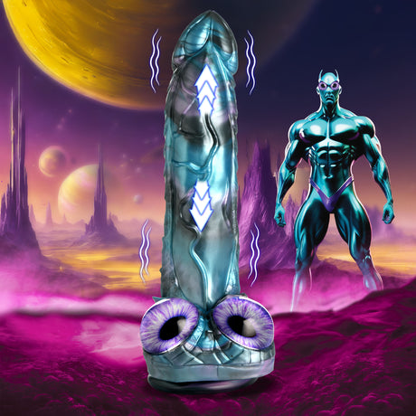 Creature Cocks Astro-Thrust Thrusting & Vibrating Silicone Dildo, 8.7–9.3 in - 848518058799