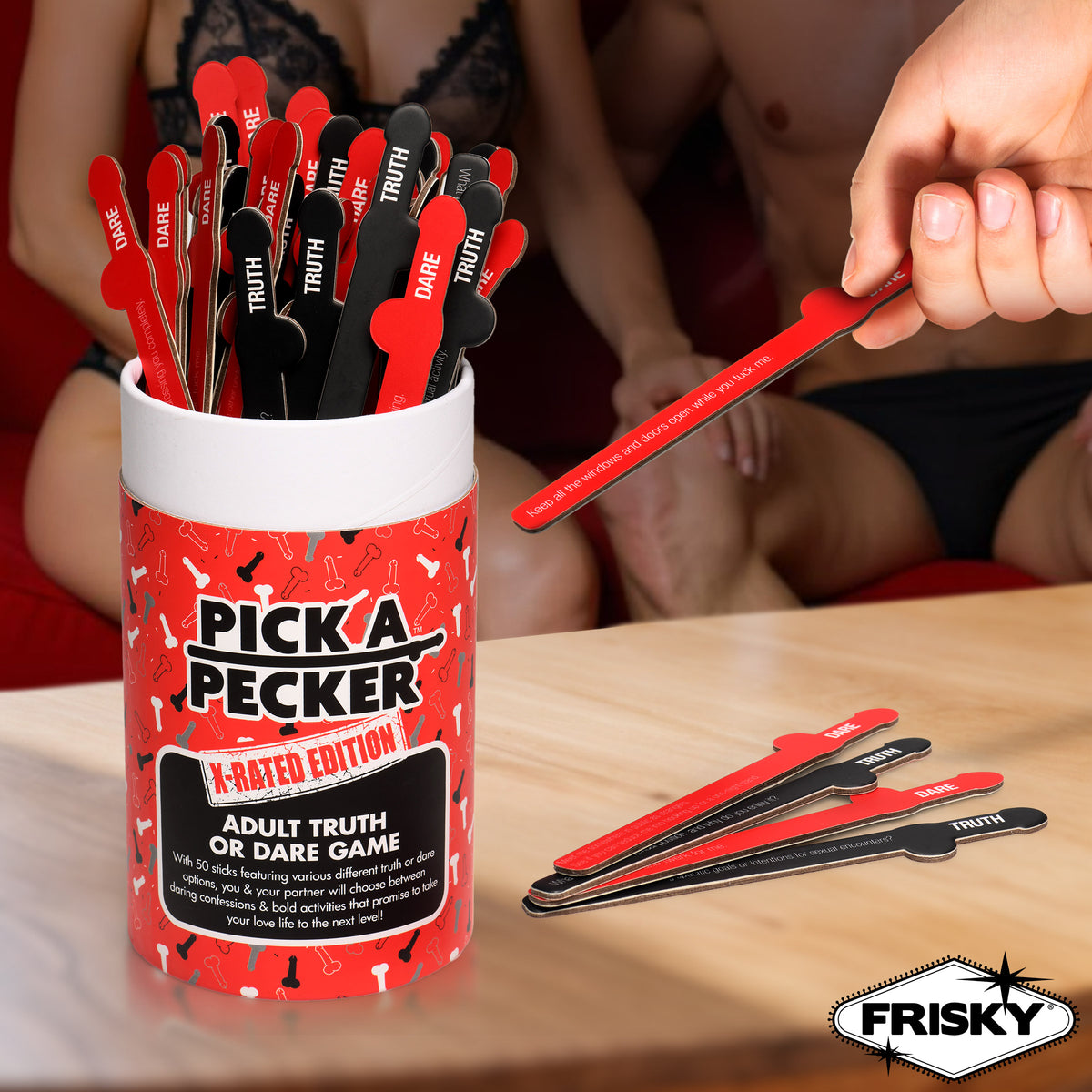 Frisky Pick A Pecker X‑Rated Truth or Dare Cards — 50 Prompts - FR-AH692