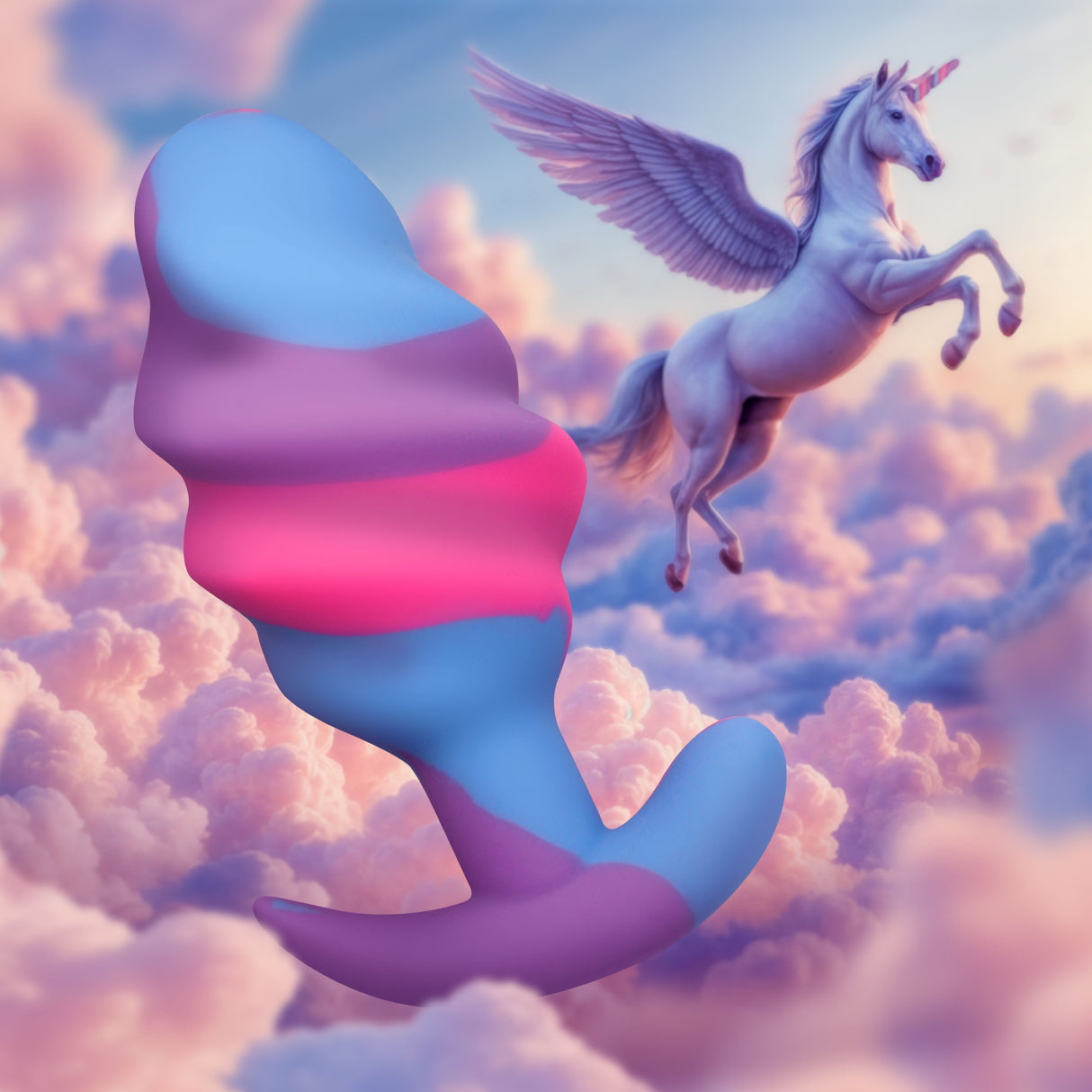 Creature Cocks Unicorn Swirl Silicone Butt Plug — Small - CC-AH706-SMALL