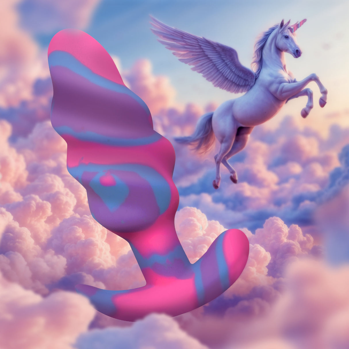 Creature Cocks Unicorn Swirl Silicone Butt Plug — Small - CC-AH706-SMALL
