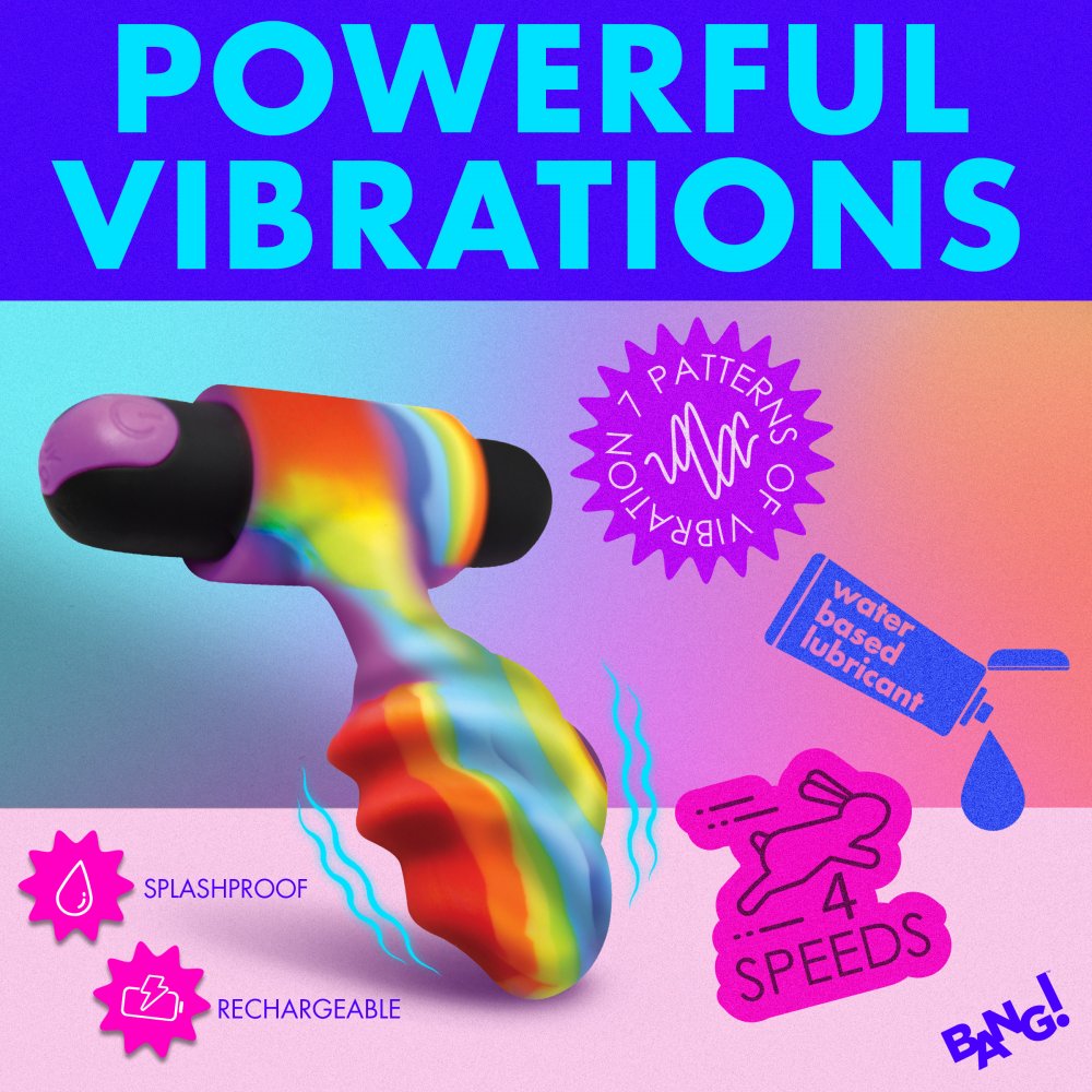 Vibrating Rainbow Butt Plug - image 4