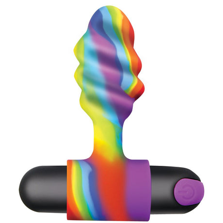 Vibrating Rainbow Butt Plug - image 6