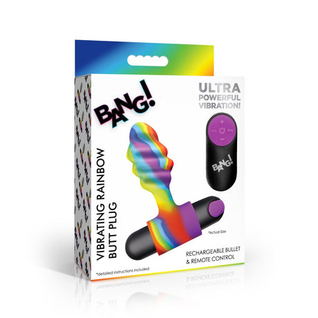 Vibrating Rainbow Butt Plug - image 7