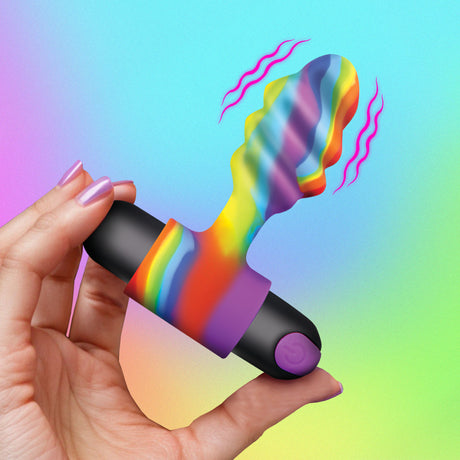 Bang! Rainbow Vibrating Butt Plug with Remote - BNG-AH708