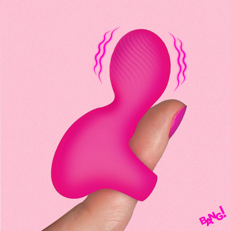 Bang! Silicone Finger Vibrator — Pink, Rechargeable Ring Vibe - BG-AH711-PINK