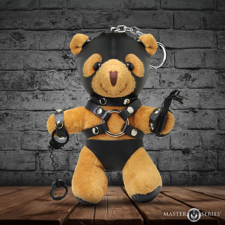 Master Series Master Bear Plush Bondage Keychain — Tan, 6.2 in - 848518059468
