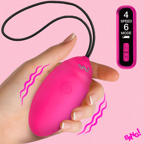 Bang! Vibrating Silicone Egg with Wireless Remote — Pink - BNG-AH746
