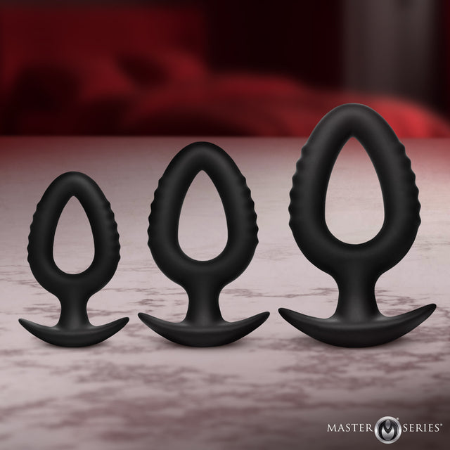 Master Series Pop Plugs 3-Piece Hollow Silicone Anal Trainer Set - 848518060754