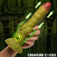 Creature Cocks Eyegor Thrusting & Vibrating Silicone Dildo, Green/Red - 848518061003