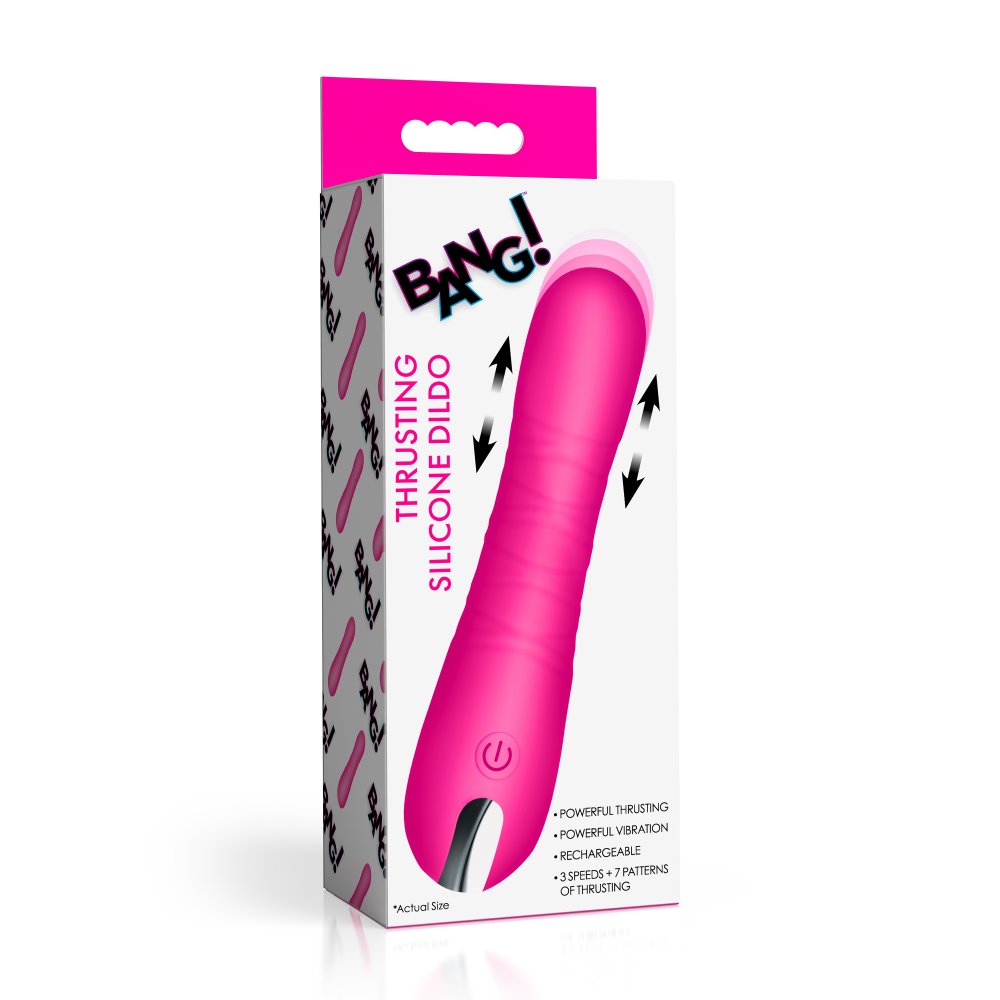 New Thrusting Silicone Dildo - Pink - image 5